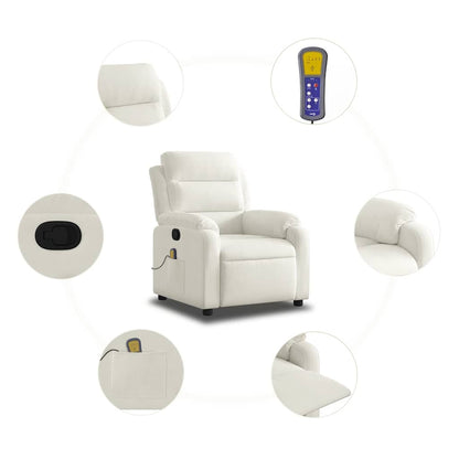 Massagesessel Creme Samt