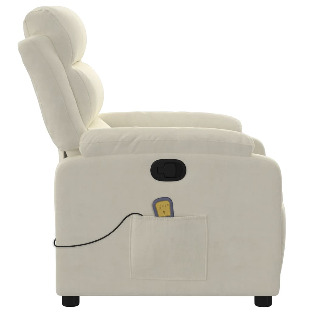 Fauteuil de massage en velours crème