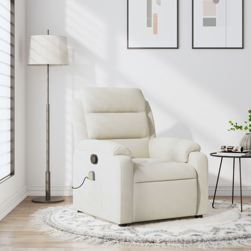 Fauteuil de massage en velours crème
