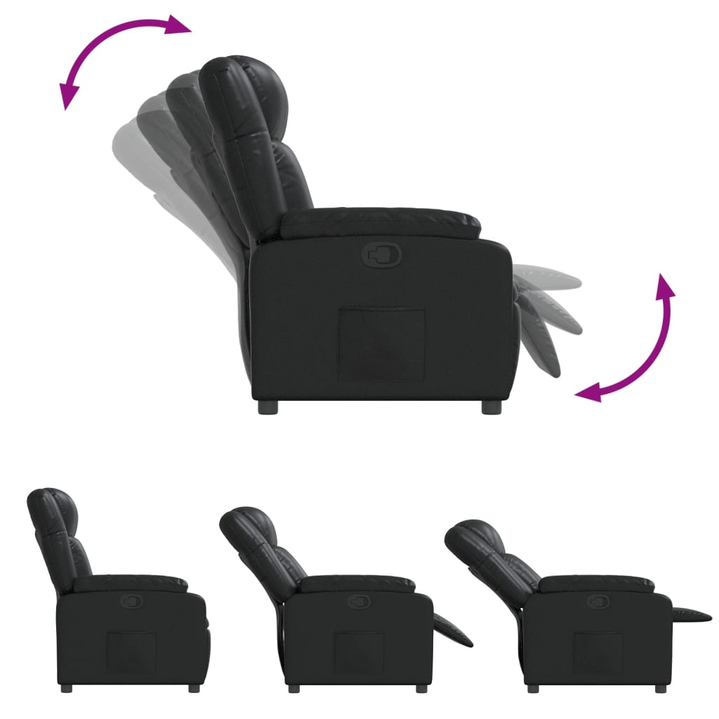 Fauteuil de relaxation simili cuir noir