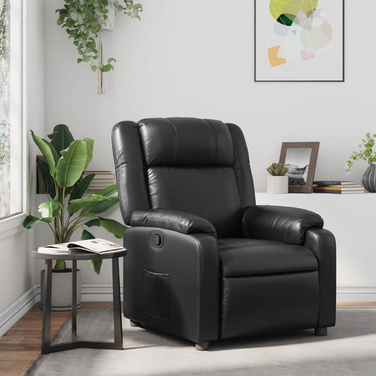 Fauteuil de relaxation simili cuir noir