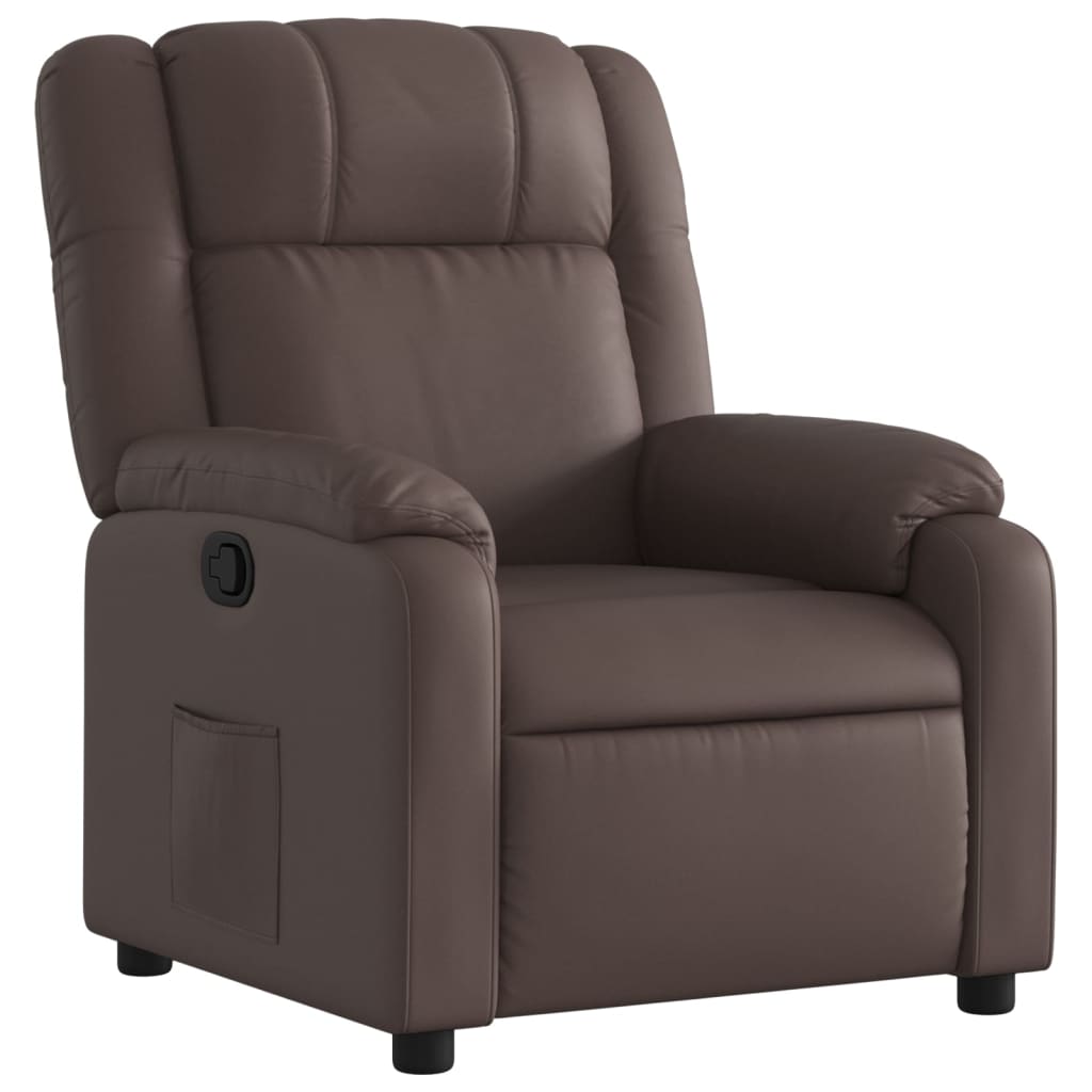 Fauteuil de relaxation simili cuir marron