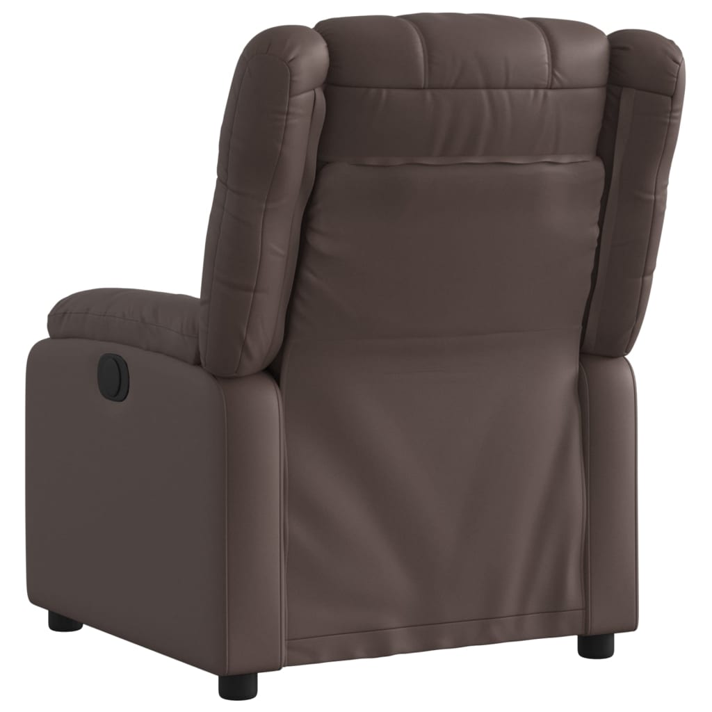 Fauteuil de relaxation simili cuir marron