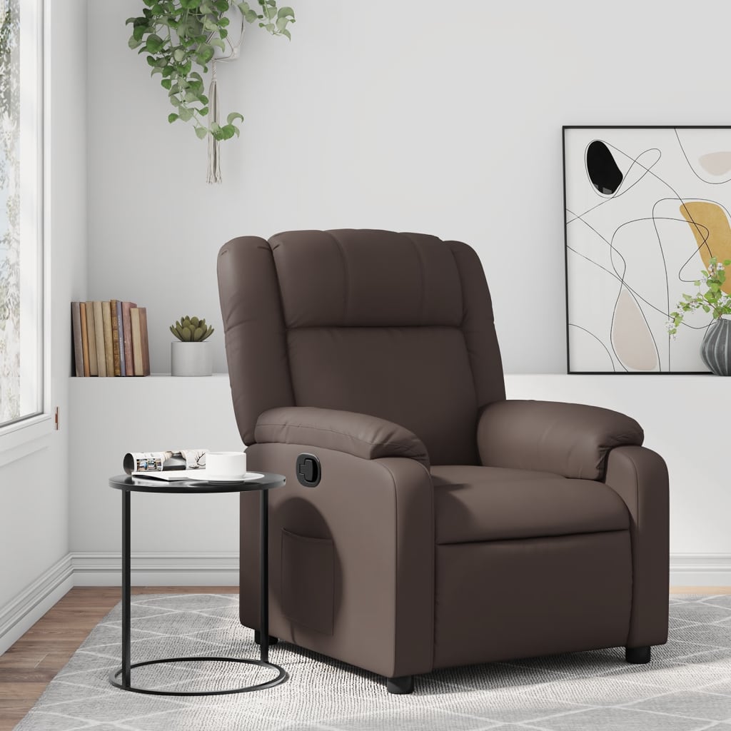 Fauteuil de relaxation simili cuir marron