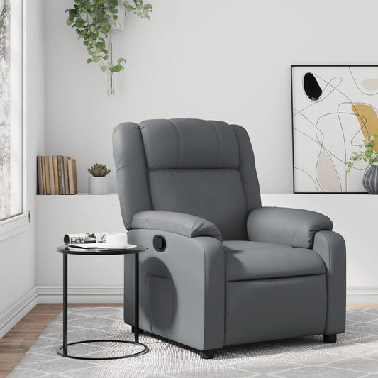 Fauteuil de relaxation simili cuir gris