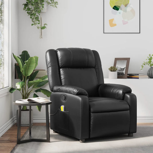 Fauteuil de massage simili cuir noir