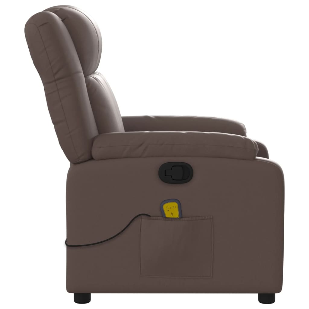 Fauteuil de massage simili cuir marron