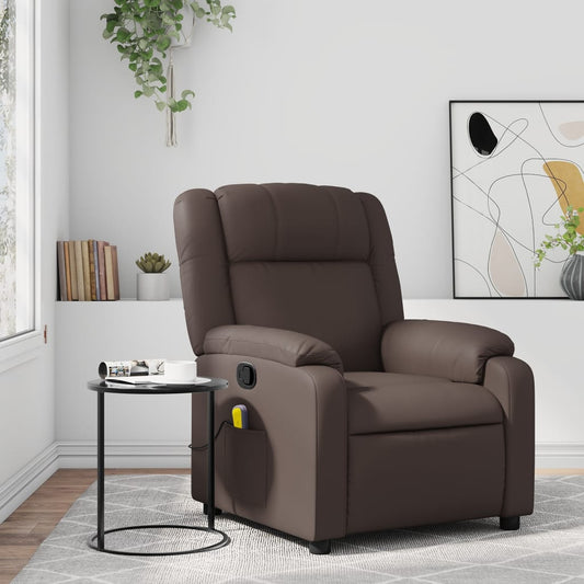 Fauteuil de massage simili cuir marron