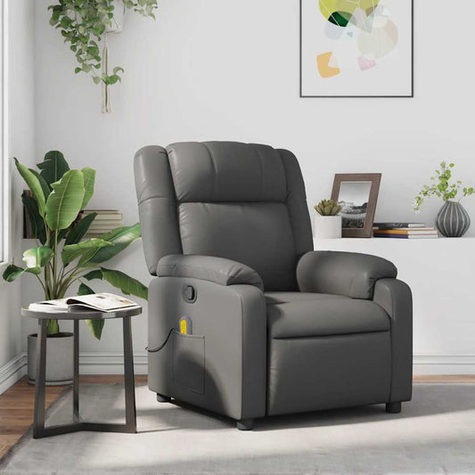 Fauteuil de massage simili cuir gris