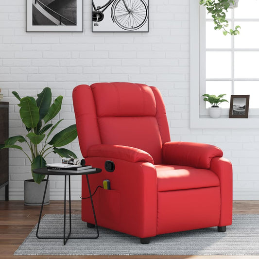 Fauteuil de massage simili cuir rouge