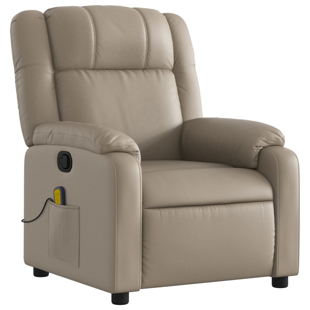 Fauteuil de massage simili cuir marron cappuccino