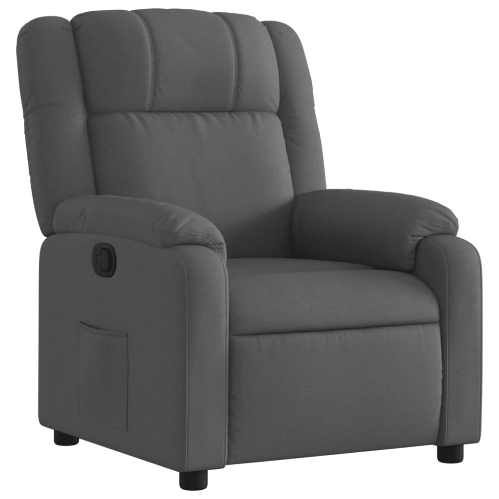 Fauteuil de relaxation tissu gris foncé