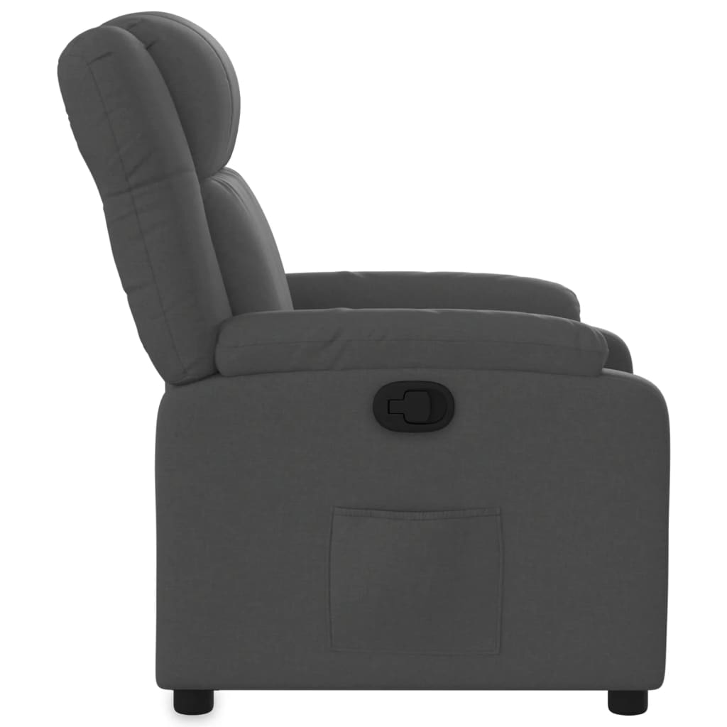 Fauteuil de relaxation tissu gris foncé