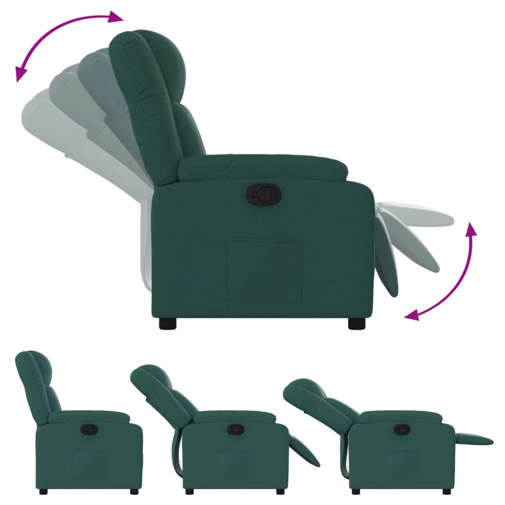 Fauteuil de relaxation tissu vert foncé