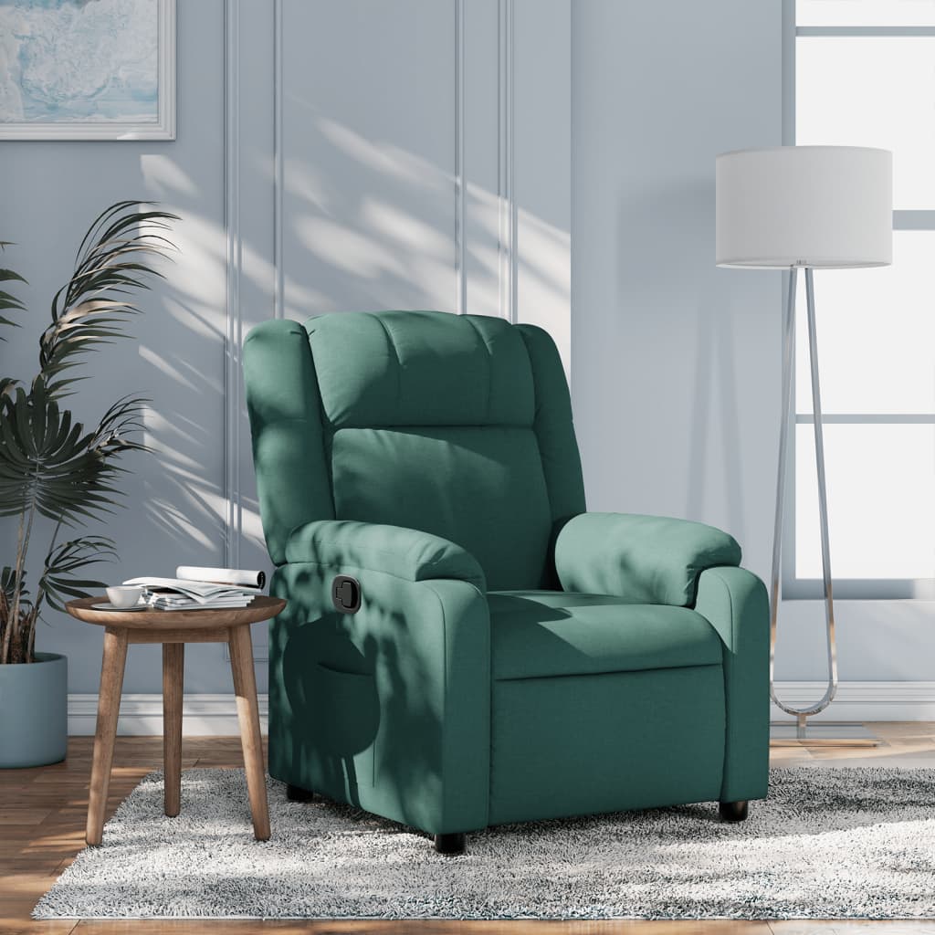 Fauteuil de relaxation tissu vert foncé