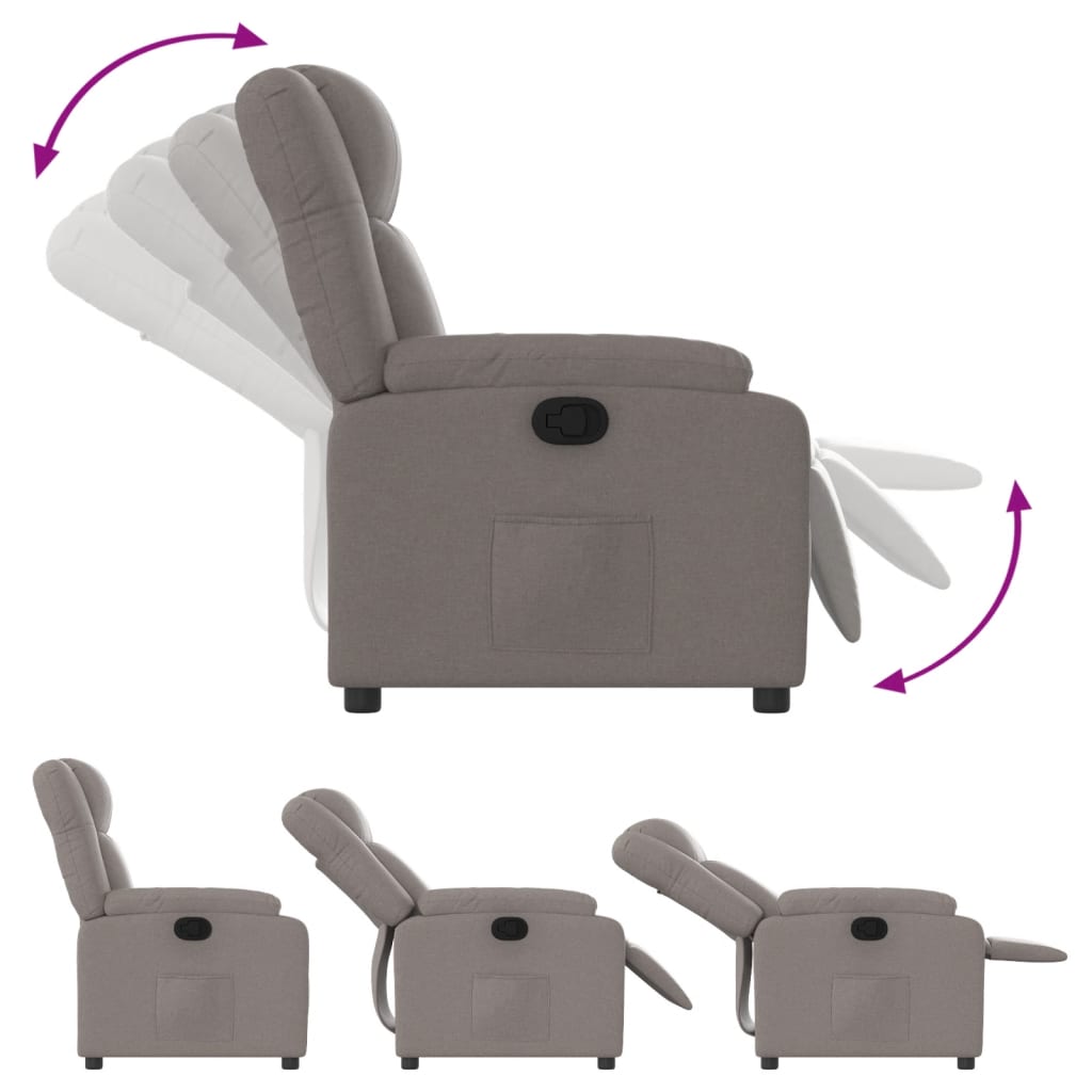 Fauteuil relax tissu taupe