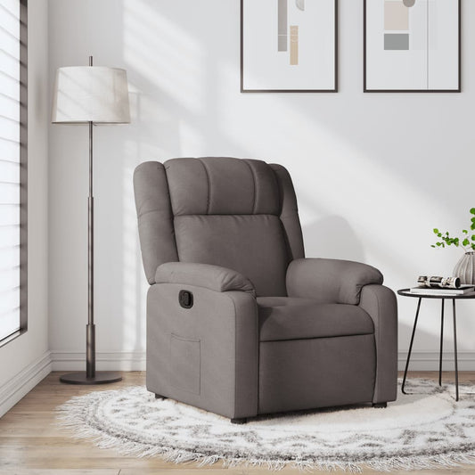 Fauteuil relax tissu taupe