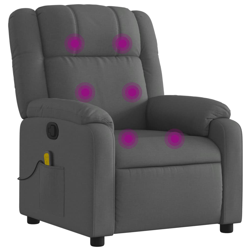 Fauteuil de massage tissu gris foncé