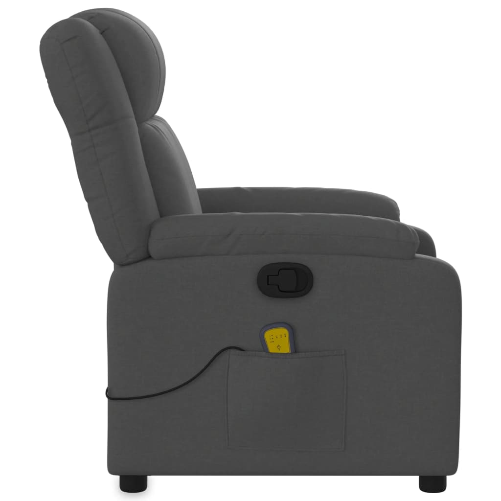 Fauteuil de massage tissu gris foncé