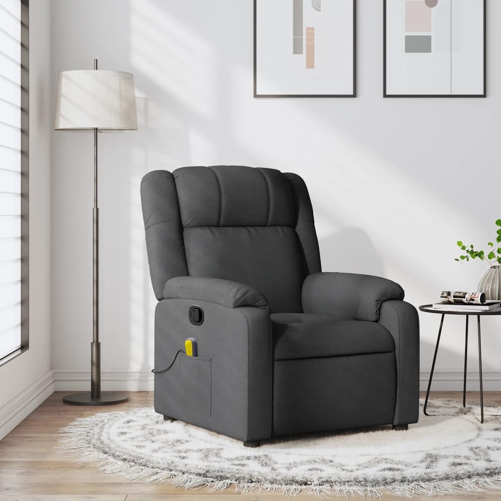 Fauteuil de massage tissu gris foncé