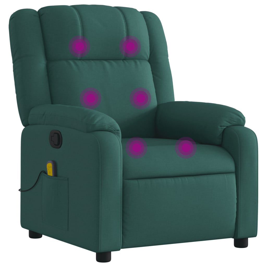 Fauteuil de massage tissu vert foncé