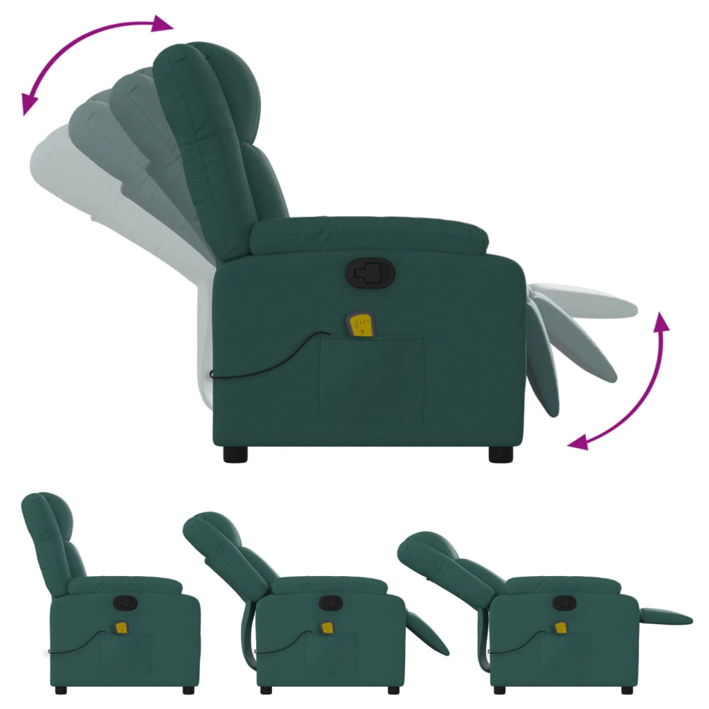 Fauteuil de massage tissu vert foncé