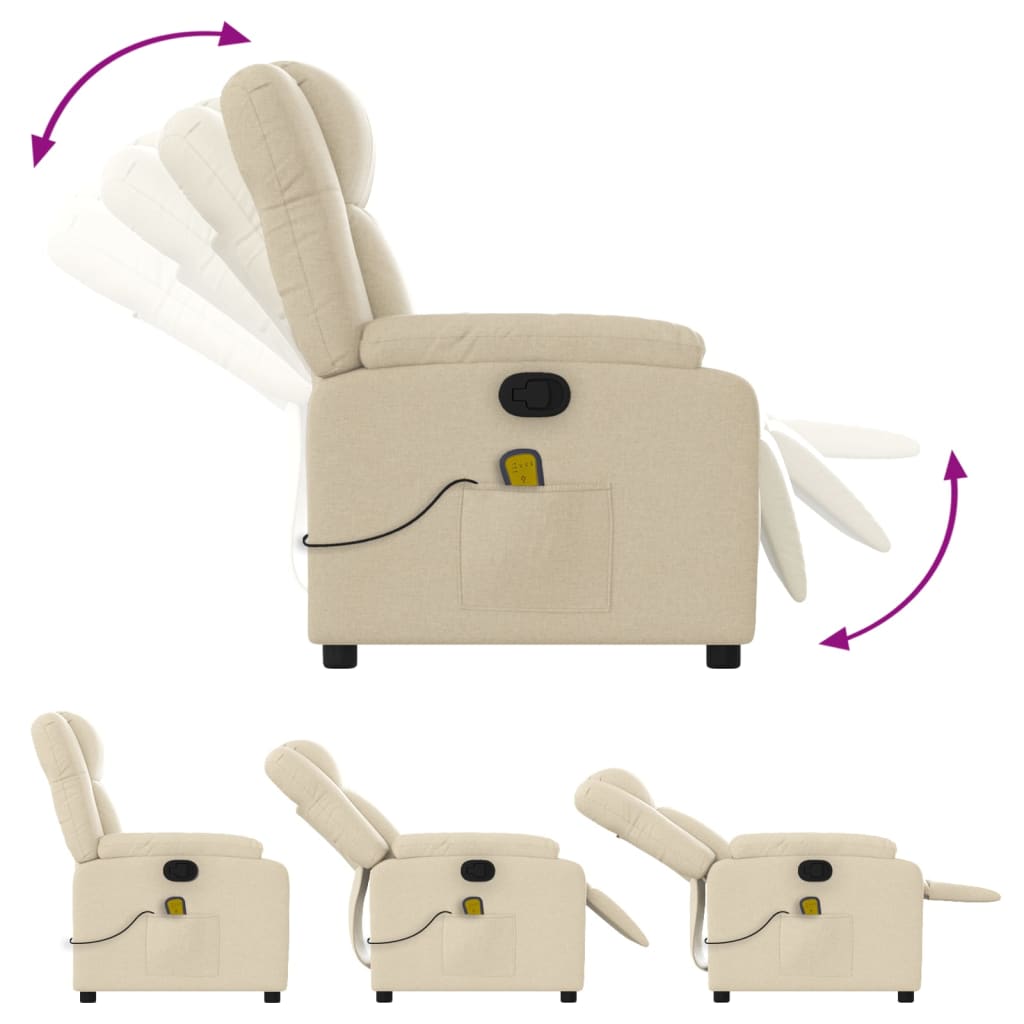 Fauteuil de massage tissu crème