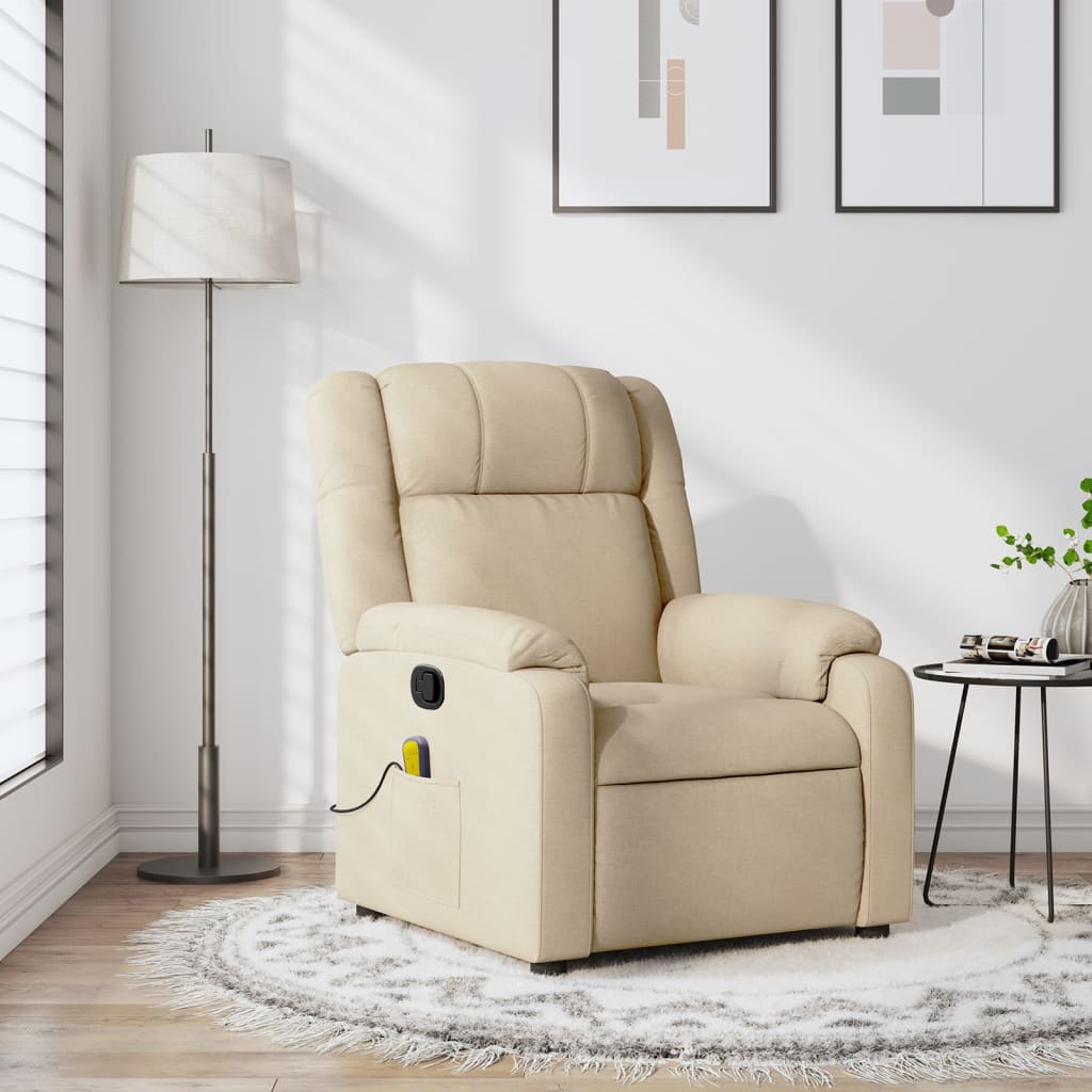 Fauteuil de massage tissu crème