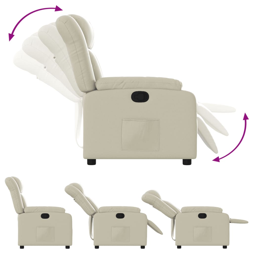 Fauteuil de relaxation simili cuir crème