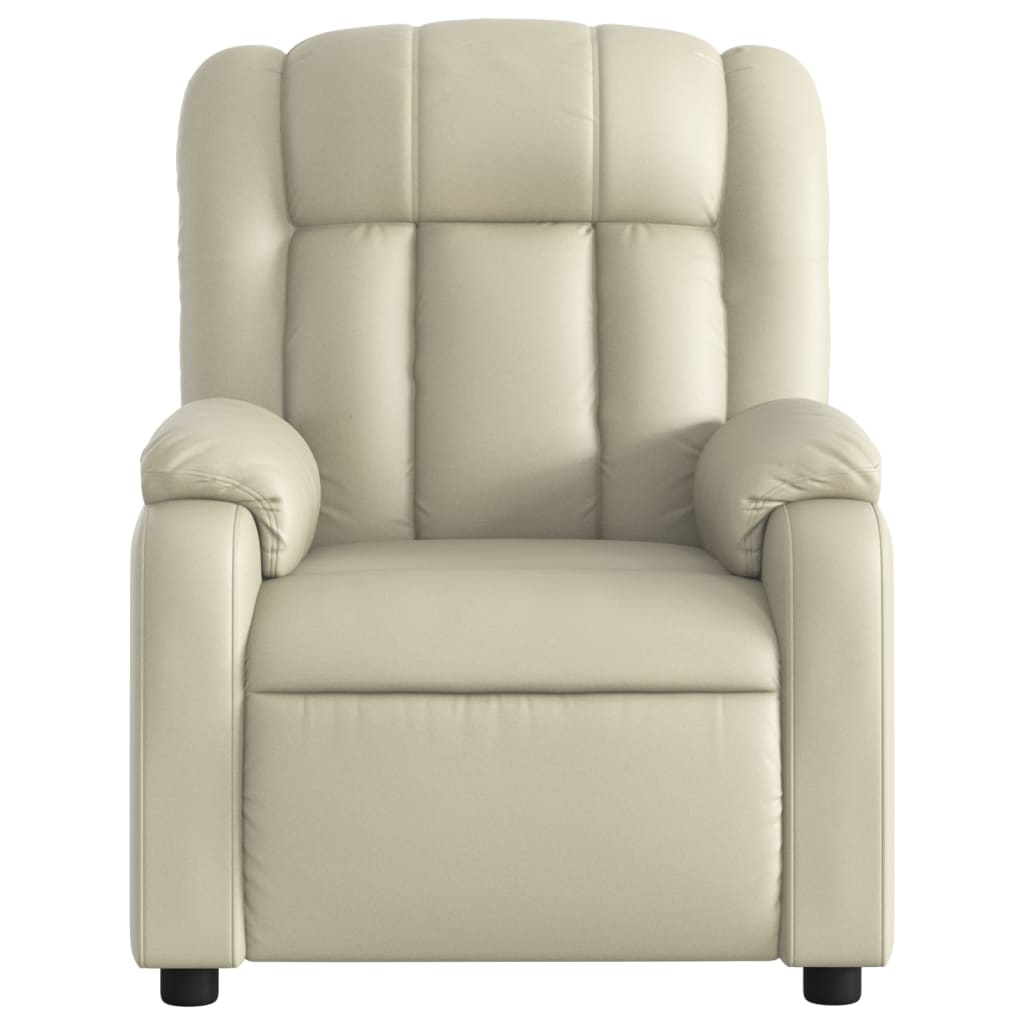 Fauteuil de relaxation simili cuir crème
