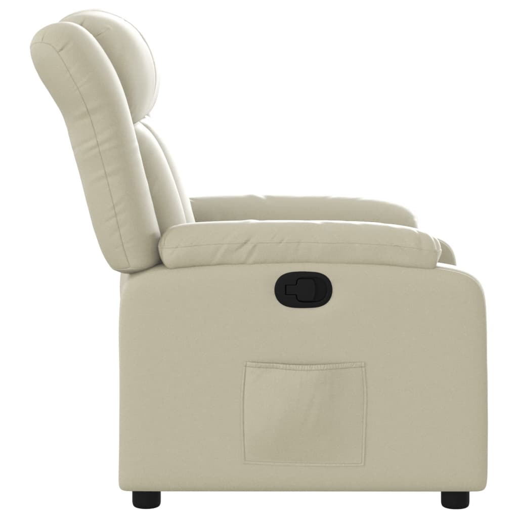 Fauteuil de relaxation simili cuir crème