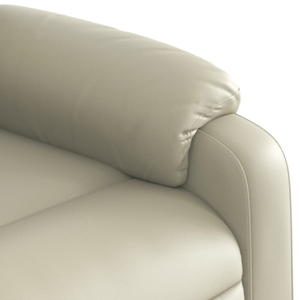 Fauteuil de relaxation simili cuir crème