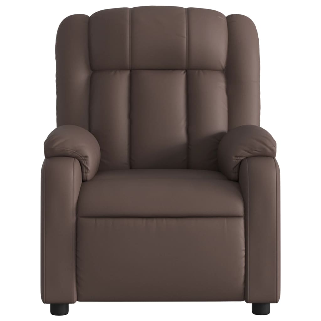 Fauteuil de relaxation simili cuir marron