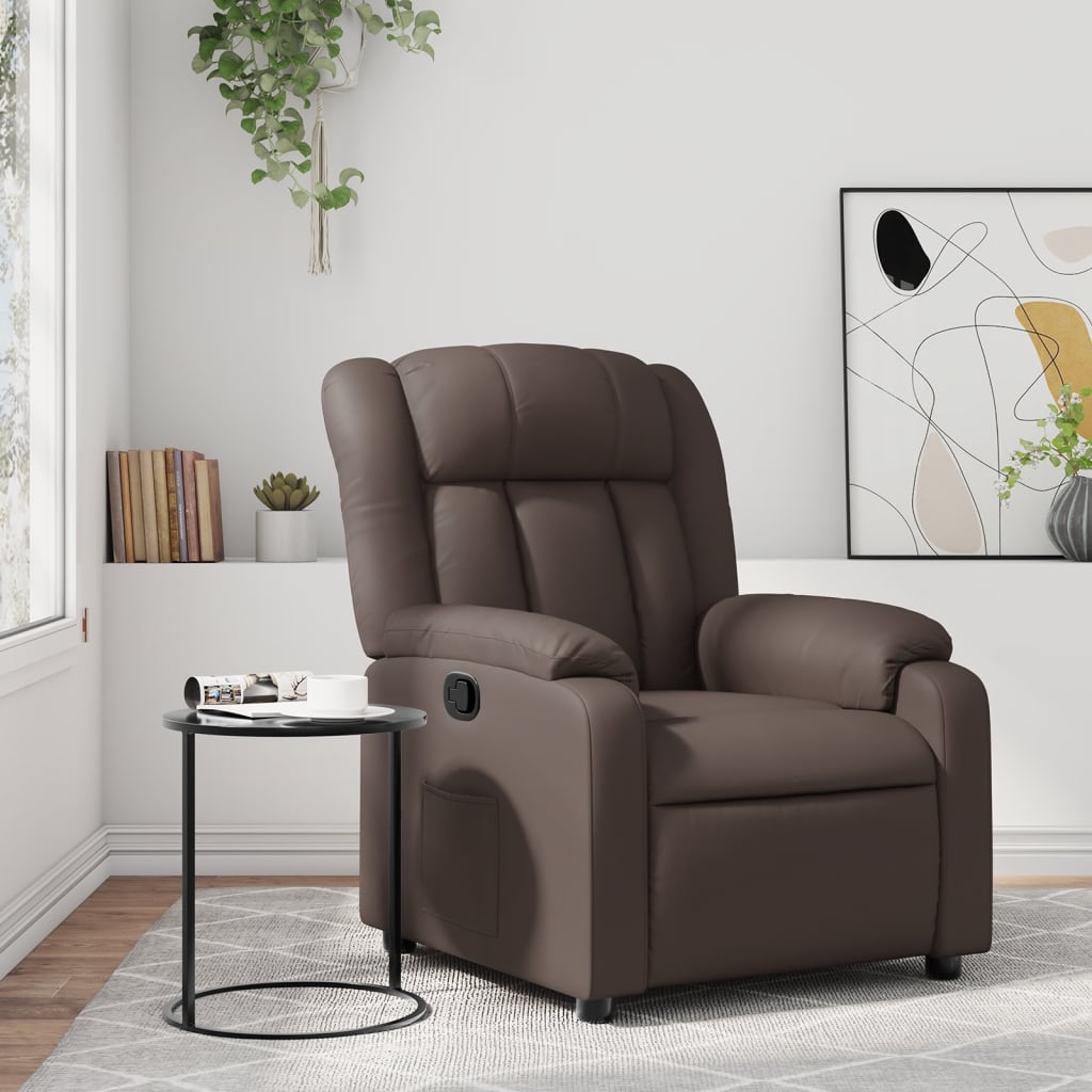 Fauteuil de relaxation simili cuir marron