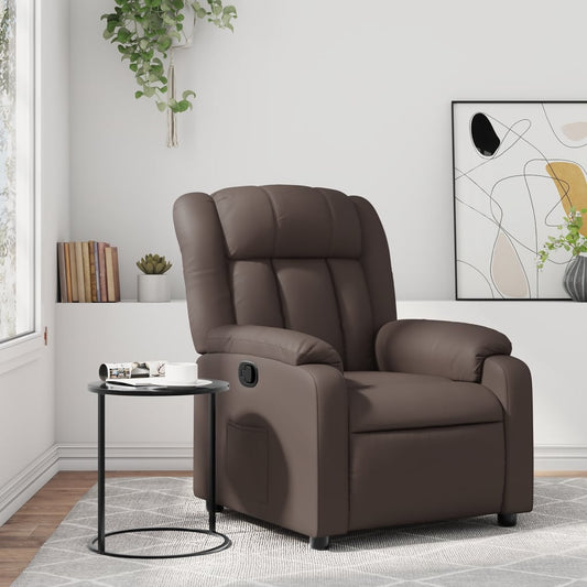 Fauteuil de relaxation simili cuir marron