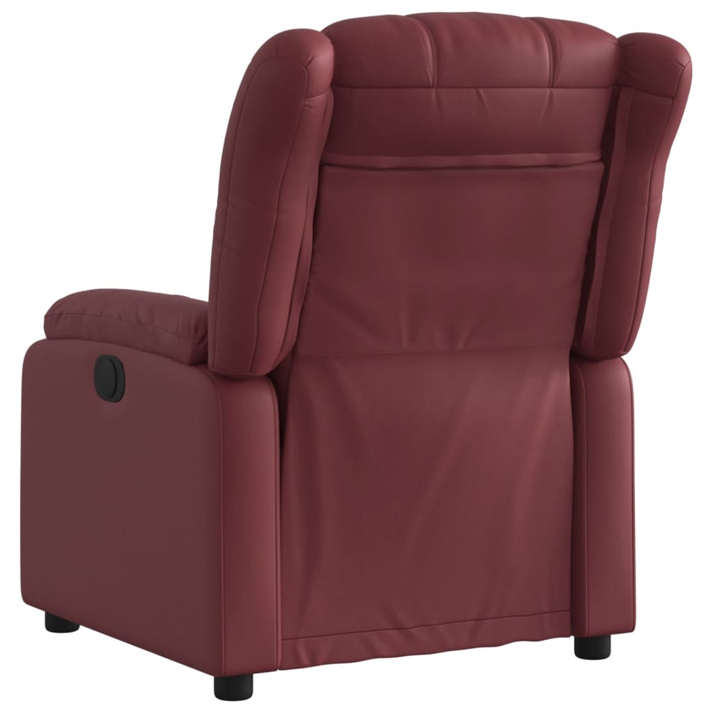 Fauteuil de relaxation simili cuir rouge vin
