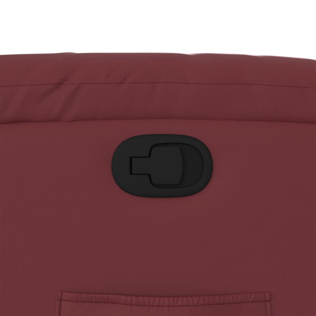 Fauteuil de relaxation simili cuir rouge vin