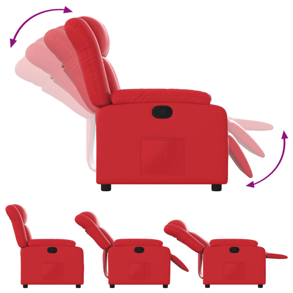 Fauteuil de relaxation simili cuir rouge