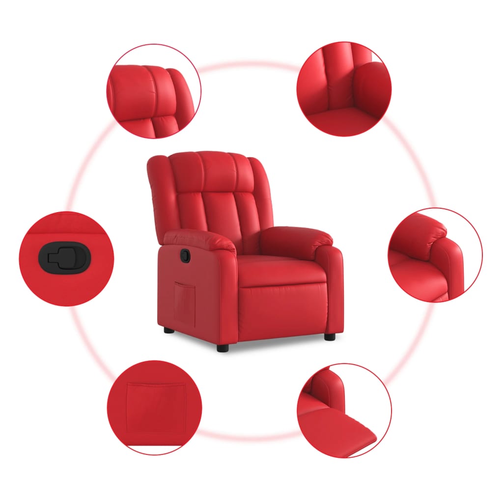 Fauteuil de relaxation simili cuir rouge