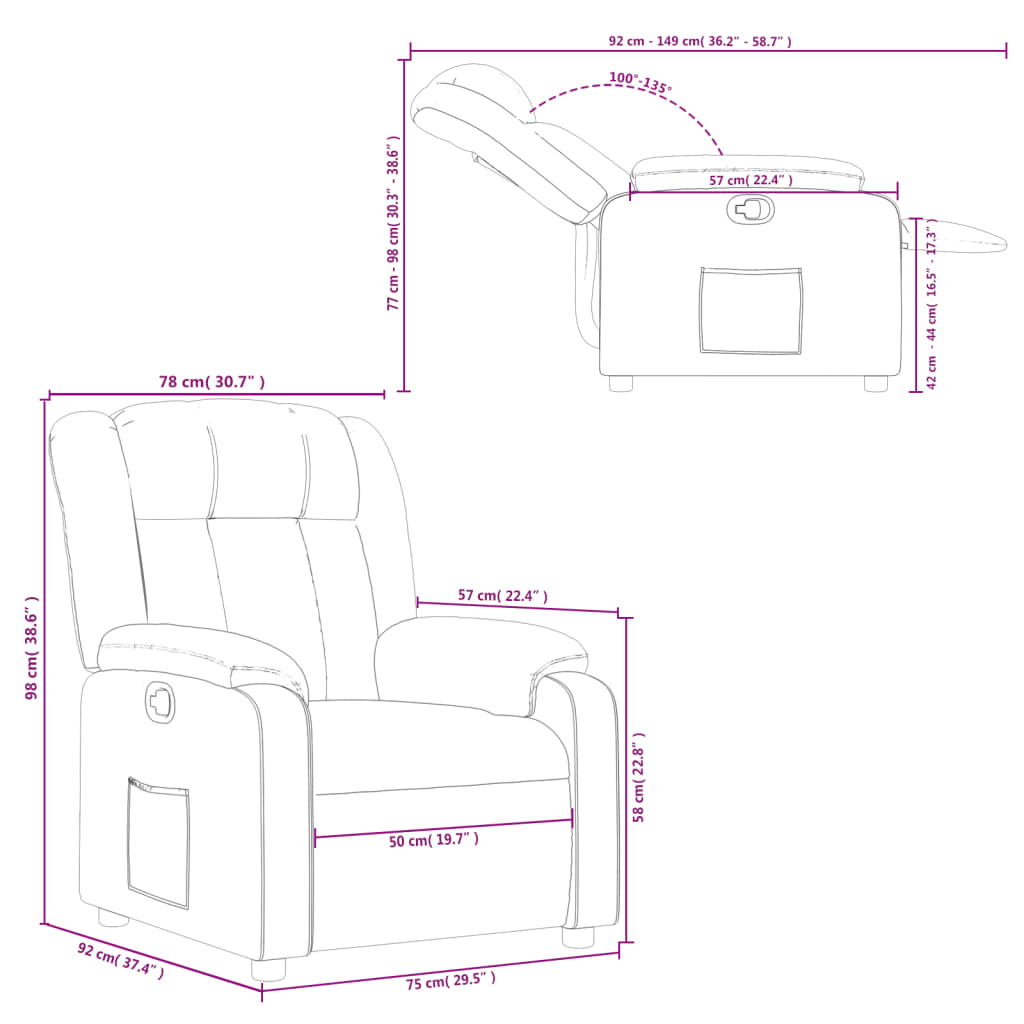 Fauteuil de relaxation simili cuir rouge