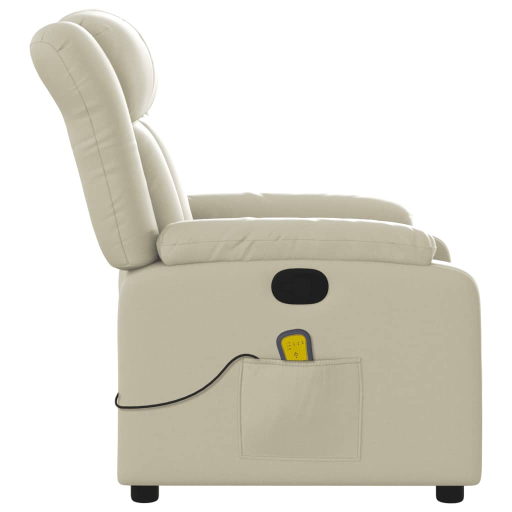 Fauteuil de massage simili cuir crème