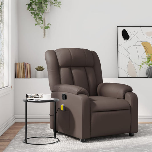 Fauteuil de massage simili cuir marron