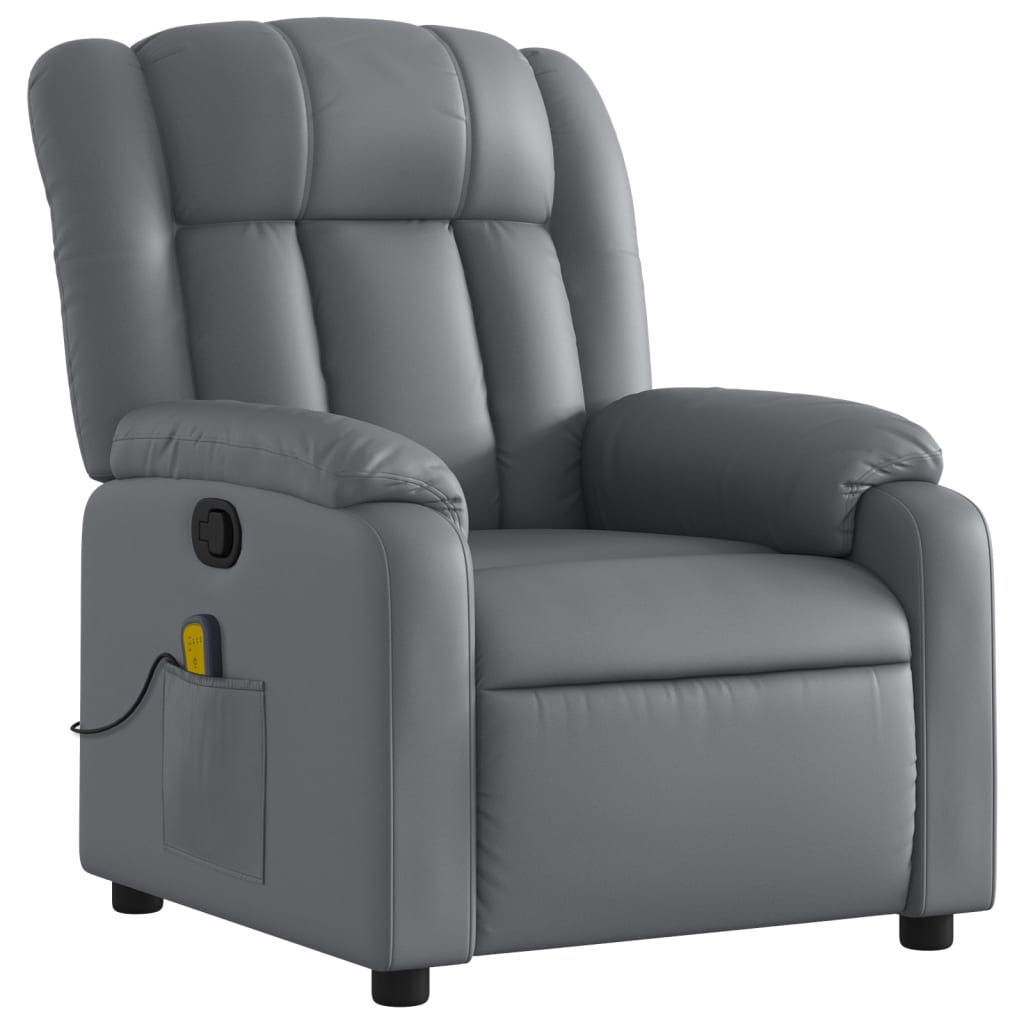 Fauteuil de massage simili cuir gris