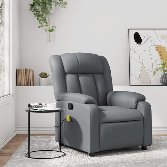 Fauteuil de massage simili cuir gris