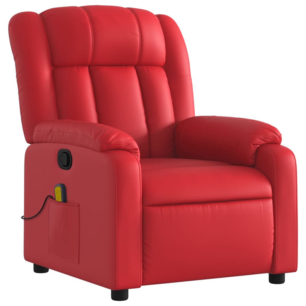 Fauteuil de massage simili cuir rouge