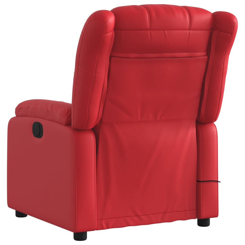 Fauteuil de massage simili cuir rouge