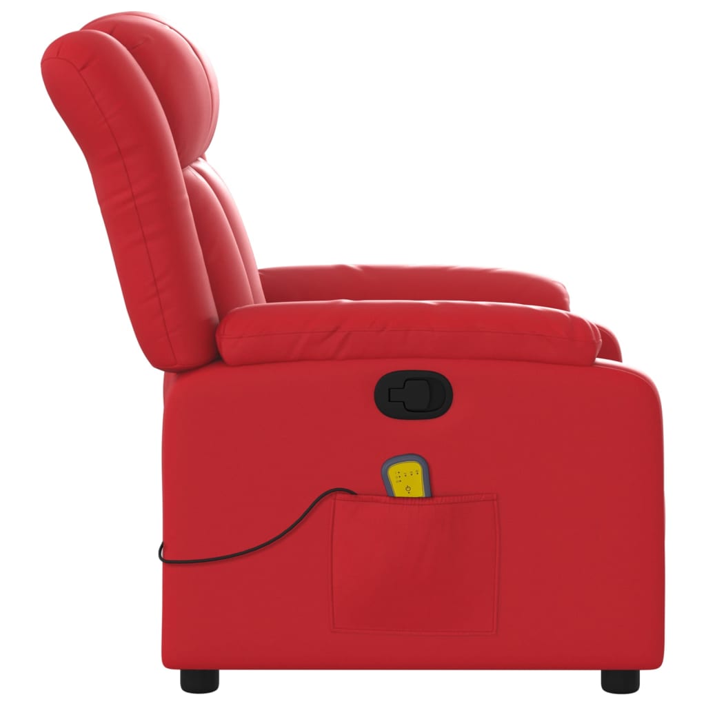 Fauteuil de massage simili cuir rouge