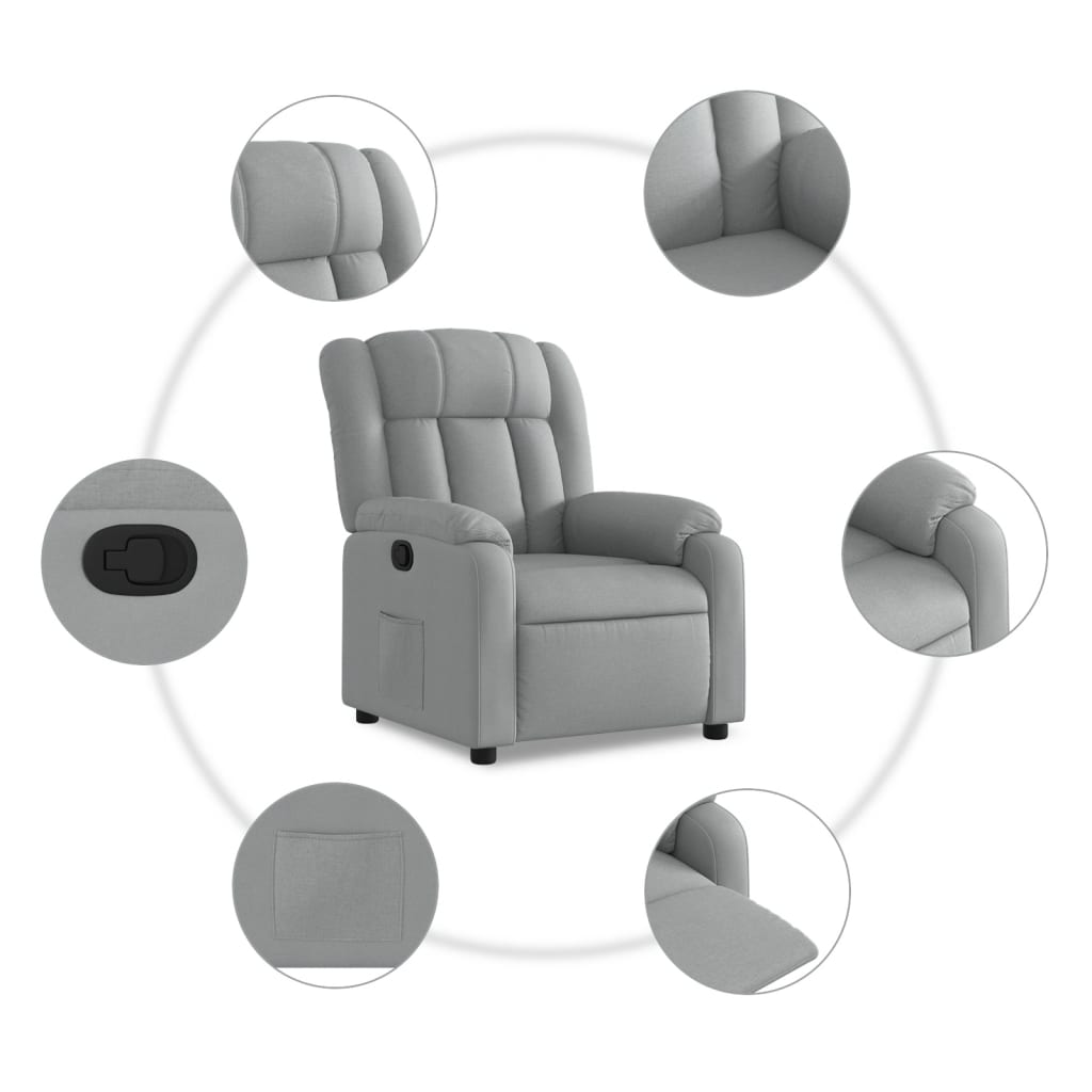 Fauteuil de relaxation tissu gris clair