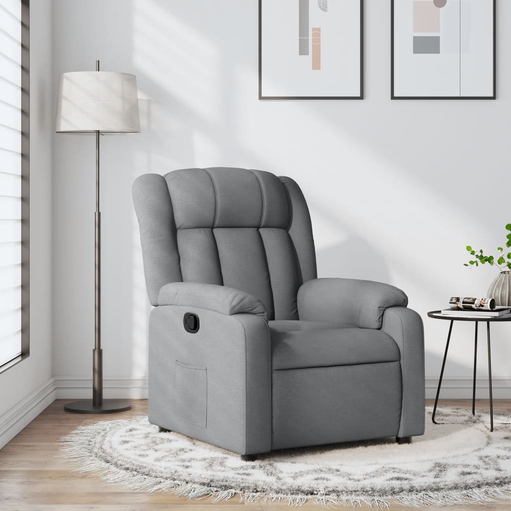 Fauteuil de relaxation tissu gris clair