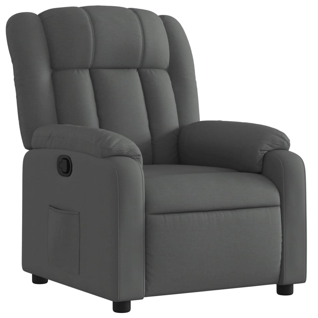 Fauteuil de relaxation tissu gris foncé